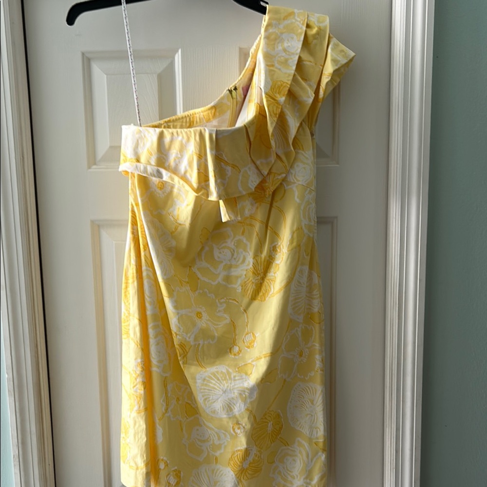 Lilly Pulitzer Yellow Floral One-Shoulder Dress